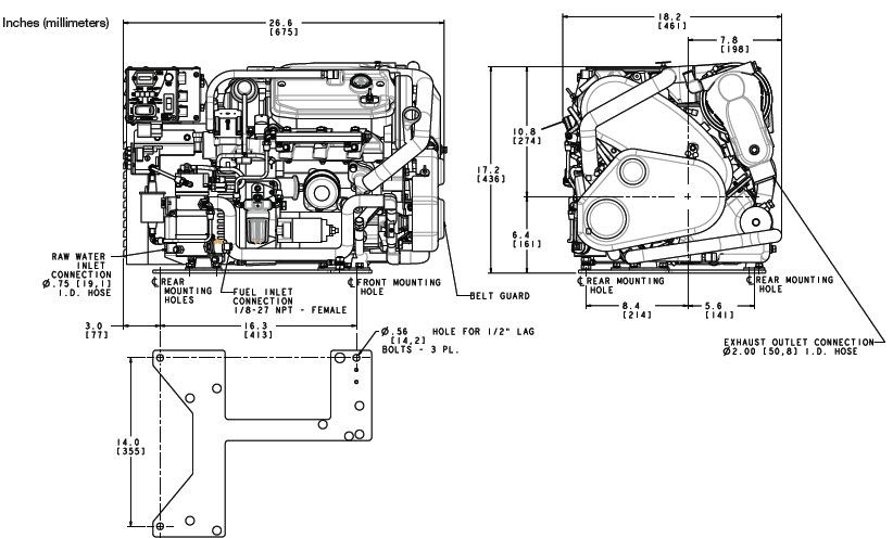 6.5 mcg dimensions marine generator 6.5 kw marine generator